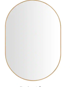 lot 52 image: StyleWell Medium Modern Oval Gold Framed Mirror (22 in. W x 32 in. H) Model # AL-P2232G UPC Code # 6973242571499