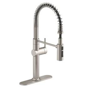 lot 69 image: Kohler Crue semi-professional kitchen sink faucet K-22973-VS Stainless Steel