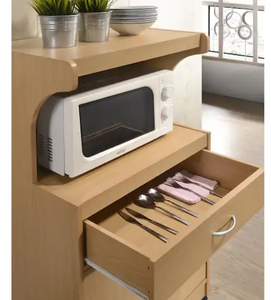 lot 29 image: HODEDAH Beech Microwave Cart with Storage Model # HIK72 BEECH UPC Code #  812183017474