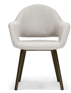 lot 42 image: Set of 2 Glamour Home  Adel Modern Beige Arm Chair Dining Chair with Beech Legs Model # GHDC-1190 UPC Code # 731236400370