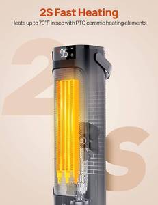 lot 56 image: 24 Space Heater for Indoor Use, 1500W Fast Heating 90° Oscillating Portable Electric PTC Ceramic Heater, with Thermostat, Overheat Protection, 12H Timer, Remote, ETL Certified, for Bedroom Office