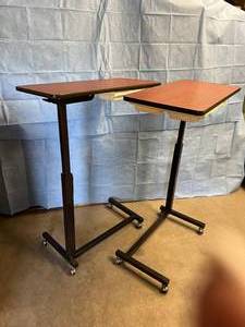 Lot of 2 Sunrise Medical EO44 Automatic Overbed Table with Built-In Mirror and Compartment