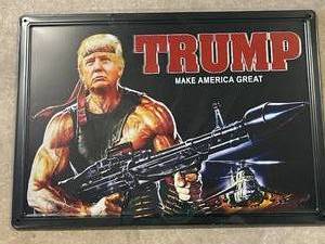 lot 78 image: Trump Metal Sign 12x17 Inch