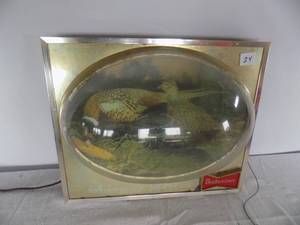 lot 34 image: Domed Lit Budweiser Advertisement Sign