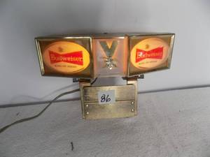 lot 86 image: Lit Shelf Mount Budweiser Sign