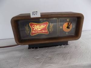 lot 107 image: Beer Clock  Miller Highlife Electric