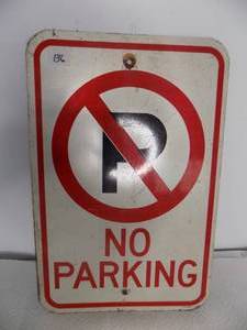 lot 136 image: Tin sign No Parking