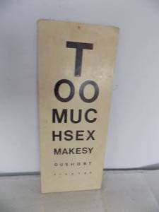 lot 140 image: Cardboard eye chart