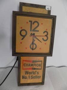 lot 146 image: vintage Lit Clock Champion