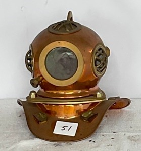 lot 51 image: 7 Copper Diving Helmet