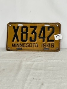 lot 59 image: 1946 Minnesota License Plate