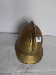 lot 180 image: 8.12 Vintage Firefighter Helmet-Copper