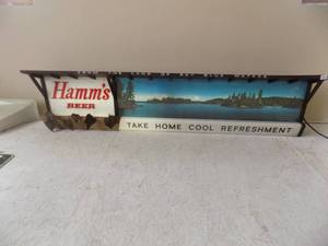 lot 225 image: Large 77 Vintage Hams Beer Sign works
