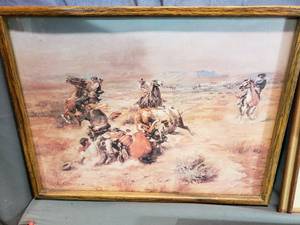 Lot of 3 Charles Russell Framed Prints