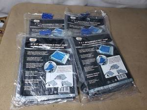 Lot of 4 Light Duty 5x7 Tarps