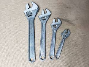 Lot of 4 Adjustable Wrenches