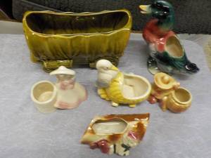 Vintage MCM and Shawnee Pottery Pla...
