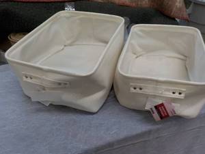 2 New White Storage Totes...