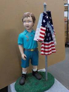 Boy with Flag Dcor 33 Tall with ...