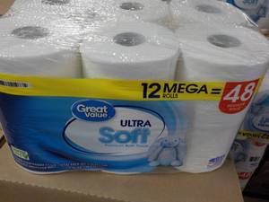 12 Mega Rolls Great Value 2 Ply Toi...