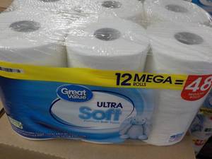 12 Mega Rolls Great Value 2 Ply Toi...