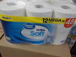 12 Mega Rolls Great Value 2 Ply Toi...
