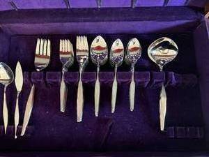 lot 34 image: WM A. Rogers Premier Stainless Utensils and Case