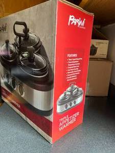 lot 32 image: NEW Parini Triple Appetizer Warmer
