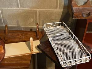 lot 42 image: Wood Cabinet & Other Wood Items