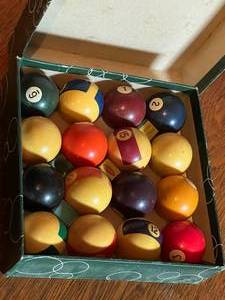 lot 49 image: Vintage Box of Pool Balls