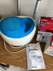 lot 95 image: Walker, Cane, Humidifier and Blood Pressure Monitors