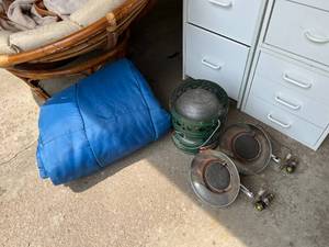 lot 108 image: Coleman Heater and Sleeping Bag