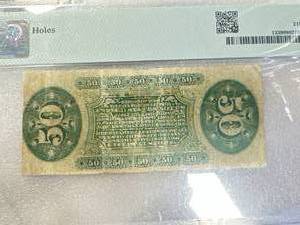lot 22 image: 1860s Fifty Cent Currency Graded Very Good