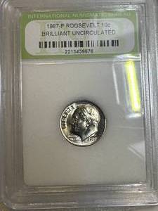 lot 26 image: 1987-P Uncirculated Dime