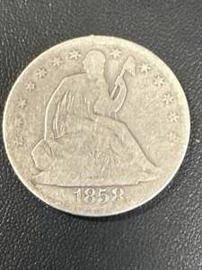 lot 34 image: 1858 Half Dollar