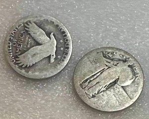 lot 36 image: Lot of 2 Standing Liberty Quarters