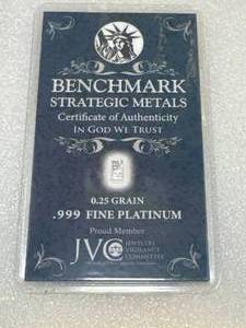 lot 43 image: .999 Platinum  Grain Bar