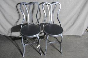 Two amazing chairs made of metal and made to last - Seat 18.5 Back 34
