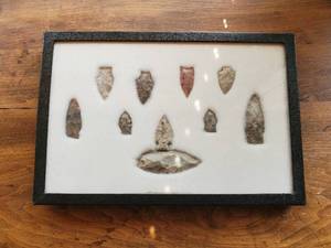 Collection Of Arrowheads In Case