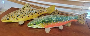 Pair Of Trout Fish Decoys By Jensen