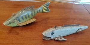 Two Old Fish Decoys