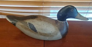 Hand Painted Duck Decoy By Evans Decoy