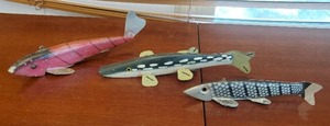 Three Old Fish Decoys