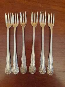 Six Sterling Silver Cocktail Forks