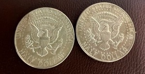 LOT OF 2 1965 SILVER KENNEDY HALF DOLLARS