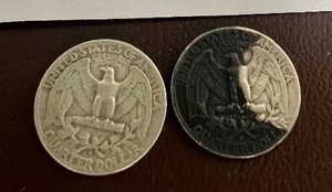 LOT OF 2 SILVER QUARTERS FROM 1950S