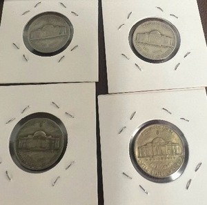 LOT OF 4 SILVER ROOSEVELT DIMES FROM THE 1940S