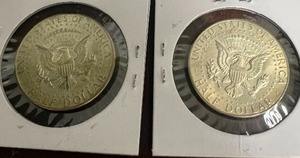 LOT OF 2 SILVER KENNEDY HALF DOLLARS