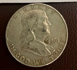 1961D   BENJAMIN FRANKLIN HALF DOLLAR 90% SILVER