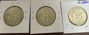 LOT OF 3 1968D SILVER KENNEDY HALF DOLLARS
